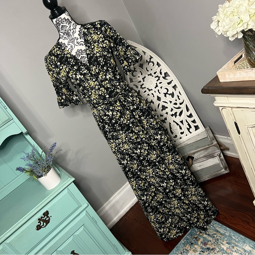 Lulus September Sunset Floral Wrap Maxi Dress Size XS Boho Cottage Core - Picture 4 of 16